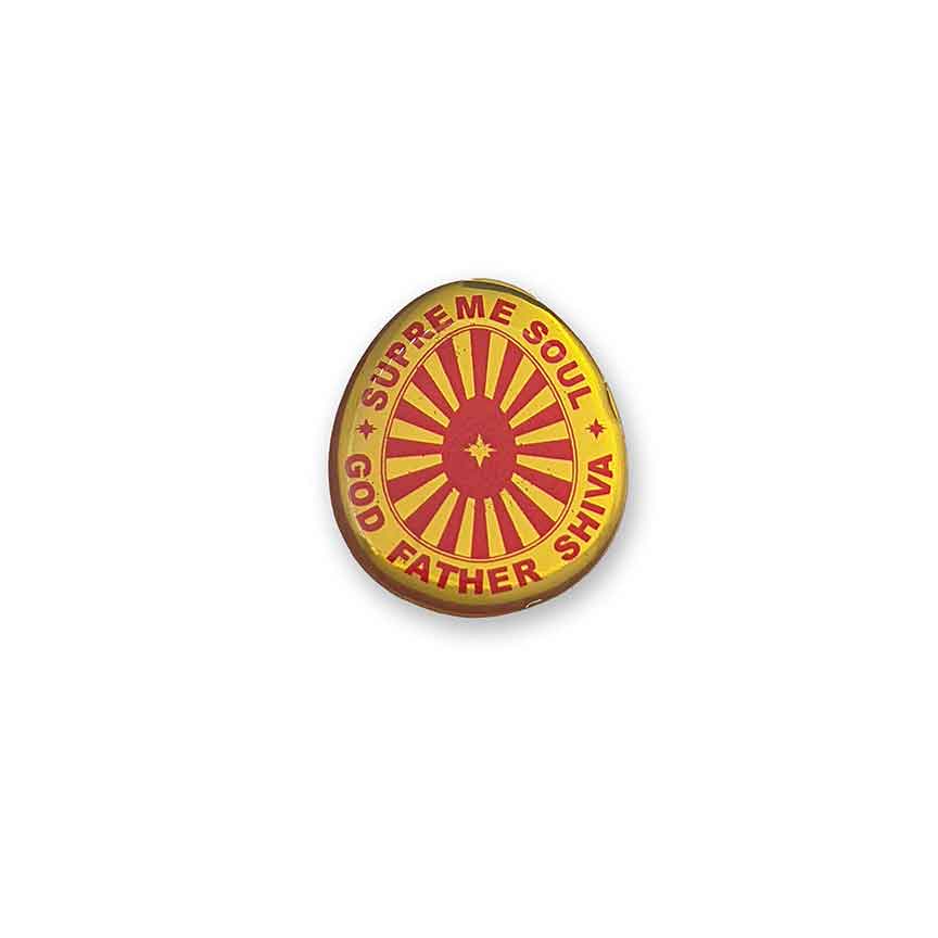 Very Small Sticker Oval Gold Emboss Shiv Baba Brahma Kumaris